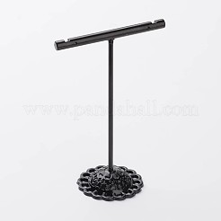 3個Tバー鉄ピアスディスプレイセット  ジュエリーディスプレイラック  ジュエリーツリースタンド  ブラック  90x60x35mm  110x60x35mm  125x60x35mm  3個/セット&nbsp;X-EDIS-P001-01B