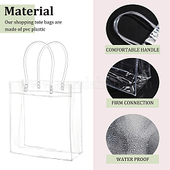 Valentine's Day Rectangle Transparent PVC Storage Bags with Handle&nbsp;ABAG-WH0038-38