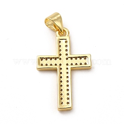 Rack Plating Brass Micro Pave Cubic Zirconia Pendants&nbsp;KK-E072-03G