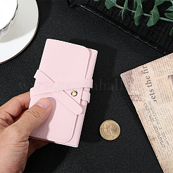 イヤリング、ブレスレット、ネックレス用のPUイミテーションレザージュエリーロール  長方形  ピンク  122x64x15mm&nbsp;AJEW-WH20020-456C