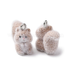 Animal Flocking Resin Pendants&nbsp;RESI-A049-03E