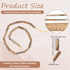 1 Strand Natural Picture Jasper Column Beads Strands&nbsp;G-PA0002-28