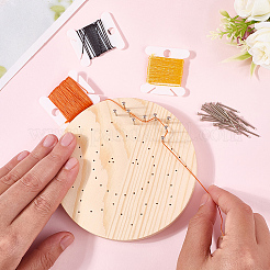 DIY ストリングアート キット セット  木の板入り  プラスチックホルダーアクセサリー  鉄の釘とネジ  ポリエステル糸  太陽  19x3mm  71pc&nbsp;DIY-WH20050-55C
