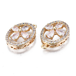 Brass Micro Pave Clear Cubic Zirconia Pendants&nbsp;KK-S359-106-RS