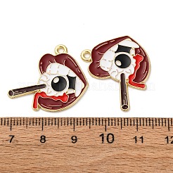 ハロウィンアロイエナメルペンダント  ゴールドカラー  ゴースト  23.5x26x1mm  穴：1.6mm&nbsp;STAS-I354-01G-L