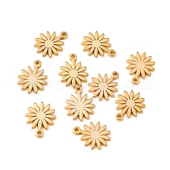 真鍮製チャーム  ニッケルフリー  花  18KGP本金メッキ  10x8x1mm  穴：1mm&nbsp;KK-T055-001G-NF