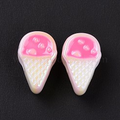 UVメッキレインボー虹色アクリルヨーロピアンビーズ  大穴ビーズ  エナメル  アイスクリーム  ミックスカラー  14.7x9.4x7.24mm  穴：4.3mm&nbsp;SACR-E009-36
