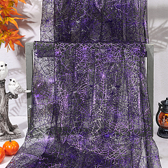 ハロウィーンのポリエステルメッシュ生地  服装アクセサリー  クモ  200x168x0.01cm&nbsp;DIY-WH0496-74C-04