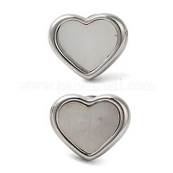 変色しない304ステンレススチールスタッドピアス  ステンレス鋼色  ハート  9x12mm&nbsp;LS-EJEW-U001-05P-05