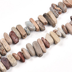天然アクアテラジャスパービーズ連売り  印象ジャスパー  ナゲット  2.5~7x8~19.5x5~7mm  穴：0.8mm  約71~77個/連  15.35~15.75''（39~40センチメートル）&nbsp;G-T140-64