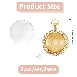 2Pcs Alloy Rhinestone Pendant Setting&nbsp;PALLOY-FH00156