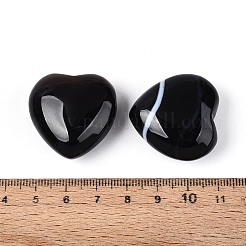 Natural Black Banded Agate Heart Stones&nbsp;G-N0325-11-06