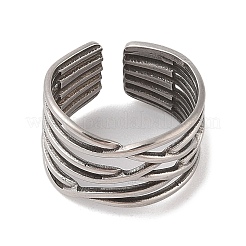 Non-Tarnish 304 Stainless Steel Cuff Rings&nbsp;RJEW-G322-05P