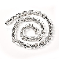 Ccbプラスチックボストンリンクチェーン  長方形  銀  28x21x6mm  39.37インチ（1m）/連&nbsp;AJEW-JB01069-01