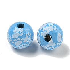 Printed Wood European Beads&nbsp;WOOD-G022-09I