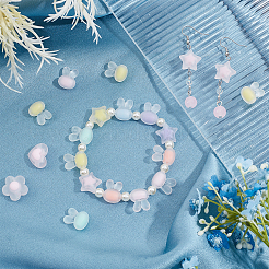 120Pcs 6 Colors Transparent Acrylic Rabbit Head Beads and 1 Roll Elastic Crystal Thread&nbsp;DIY-SC0016-22