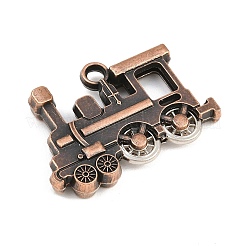 合金のチベット風チャーム  列車のチャーム  赤銅鉱  26.5x38.5x6.5mm  穴：3.5mm&nbsp;AL-CBA2376-17R