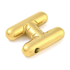 イオンプレーティング（IP）304ステンレスペンダント  バルーンレターチャーム  ゴールドカラー  文字h  20.5x16.5x5mm  穴：2mm&nbsp;STAS-B071-01G-H