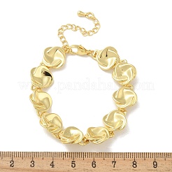女性用真鍮フラットラウンドリンクブレスレット  18KGP本金メッキ  6-1/4x1/2インチ（16x1.3cm）&nbsp;KK-B124-11G