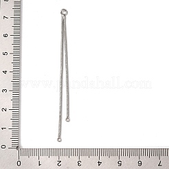 真鍮のスクエアスネークチェーンの大きなペンダント  タッセル  プラチナ  69x2x1mm  穴：2mm＆1~1.2mm&nbsp;KK-G510-09P