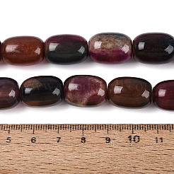ファイヤーアゲートクラックルビーズ連売り  ナツメ  染め＆加熱  ショッキングピンク  16~18x13mm  穴：0.9~1mm  約22個/連  15.16~15.55インチ（38.5~39.5cm）&nbsp;G-Q606-108A
