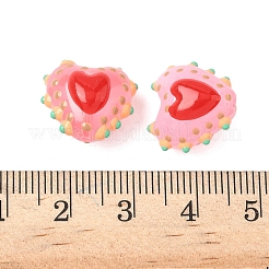 Baking Paint Glass Bumpy Beads Heart&nbsp;LAMP-V001-09D