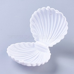 プラスチックビーズ収納ケース  シェル  ホワイト  9x7.5x4.3cm&nbsp;CON-WH0051-01A