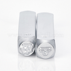 鉄シールスタンプ  スタンピングツール  レザークラフト用  天秤座  65.5x10mm  2模様  1個/模様  2pc&nbsp;AJEW-BC0001-04C