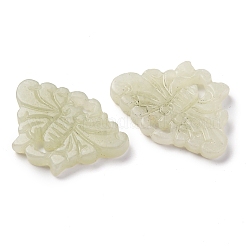 天然秀岩翡翠彫刻ペンダント  昆虫チャーム  ダークシーグリーン  22x31.5~33x4mm&nbsp;G-M195-06