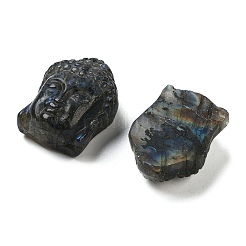 天然ラブラドライトの彫刻カボション  仏頭  28x19.5~22.5x9.5~13.5mm&nbsp;G-C152-12