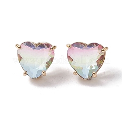 Glass Stud Earring&nbsp;EJEW-C077-04KCG