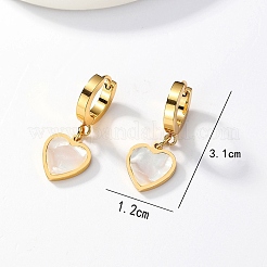 Vintage 201 Stainless Steel Heart Hoop Earrings&nbsp;JU3003