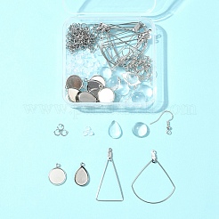 DIY トライアングル＆ファン 304 ステンレススチール ダングルイヤリング作成キット  ステンレス鋼色  4~40x4~32.5x0.7~6.5mm  穴：1.2~3.8mm&nbsp;DIY-FS0007-85