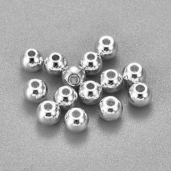 304ステンレススチールビーズ  ラウンド  銀  4x3mm  穴：2mm&nbsp;STAS-H400-4mm-45S