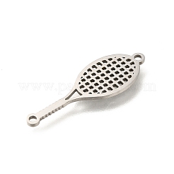 201ステンレススチールコネクタチャーム  ラケットリンク  ステンレス鋼色  28x9.5x1mm  穴：1.4mm&nbsp;STAS-R132-09P