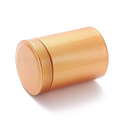 ブリキ収納ボックス  茶梱包箱  小型シリンダー密閉缶  ゴールデンロッド  6.85x4.5cm&nbsp;LS-CON-WH0068-56A