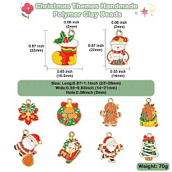 40Pcs 10 Styles Christmas Alloy Enamel Pendants&nbsp;FIND-CJ0003-32