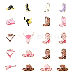 10Pcs 10 Styles West Cowboy Theme Alloy Enamel Pendants&nbsp;ENAM-YW0004-51