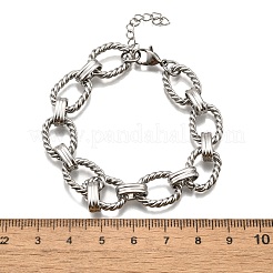 304 Stainless Steel Oval Link Chain Bracelets for Women&nbsp;X-BJEW-R021-09P