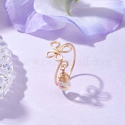 Brass Wire Wrap Hollow Butterfly Cuff Rings&nbsp;RJEW-JR00654