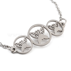 Non-Tarnish Stainless Steel Cable Chain Link Bracelets for Women Men&nbsp;STAS-Z061-01P-12