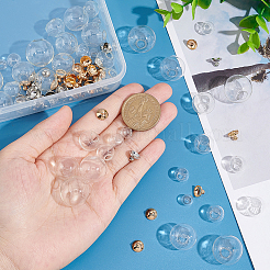 DIYペンダント作りキット  吹きガラスのグローブボールボトルを含む  真鍮ペンダントベイル & ビーズキャップベイル  透明&nbsp;DIY-PH0013-16