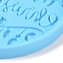 ワードペンダントシリコンモールド付きクリスマスボール  レジン型  UVレジン用  エポキシ樹脂工芸品作り  ディープスカイブルー  90x84x8mm  穴：3mm&nbsp;LS-DIY-K051-22