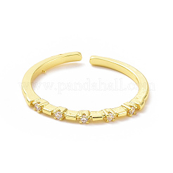 Clear Cubic Zirconia Thin Open Cuff Ring&nbsp;RJEW-H127-36G