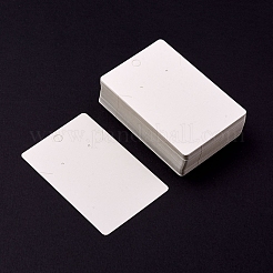 長方形の紙 9x6x0.06 ペア イヤリング ディスプレイ カード (吊り下げ穴付き)  ペンダントとイヤリングの保管用のジュエリーディスプレイカード  ホワイト  6cm  穴：1.6mmと[2]mm&nbsp;CDIS-YW0001-04