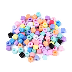 プラスチックチューブビーズ  ミックスカラー  4x3.5mm  穴：1.6~1.8mm  約11363個/500g&nbsp;KY-Q002-01