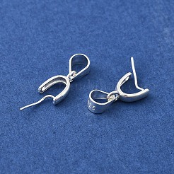 925スターリングシルバーペンダント  アイスピック＆ピンチベイル  スタンプ925個付き  銀  15mm  穴：5mm  ピン：0.5mm&nbsp;STER-S002-66