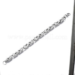 Non-Tarnish 201 Stainless Steel Coffee Byzantine Chain Bracelets&nbsp;BJEW-S057-65