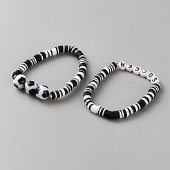 24Pcs Polymer Clay Heishi Beaded Stretch Bracelets&nbsp;BJEW-WH0042-009B