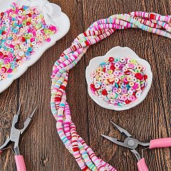 12連売り6色手作りポリマークレイビーズ連売り  ジュエリー工芸用品のDIY用  ヒシビーズ  ディスク/フラットラウンド  ミックスカラー  6x0.5~1mm  穴：1.8mm  約290~320個/連  15.75インチ〜16.14インチ（40~41cm）  2連売り/カラー&nbsp;CLAY-HY0001-01